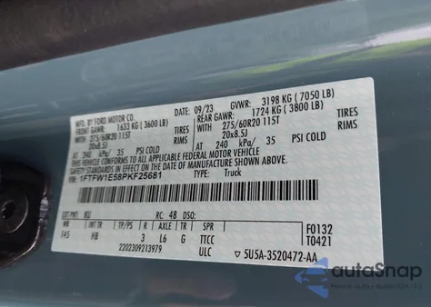 2023 Ford F150 Supercrew from USA, damaged, VIN 1FTFW1E58PKF25681